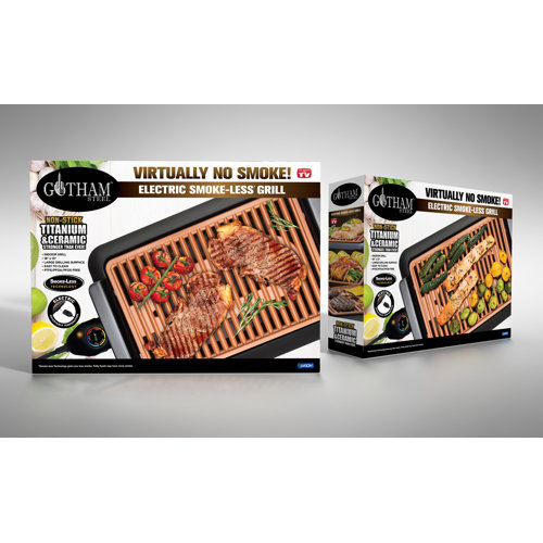 Gotham Steel Large Smokeless Ti Cerama Electric Grill & Reviews Wayfair